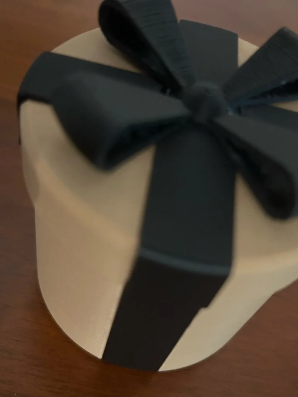Classic Cream Decorative Gift Box with Black Ribbon